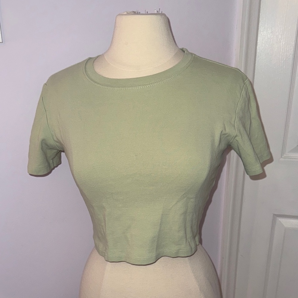Zara Light Green Crop Top